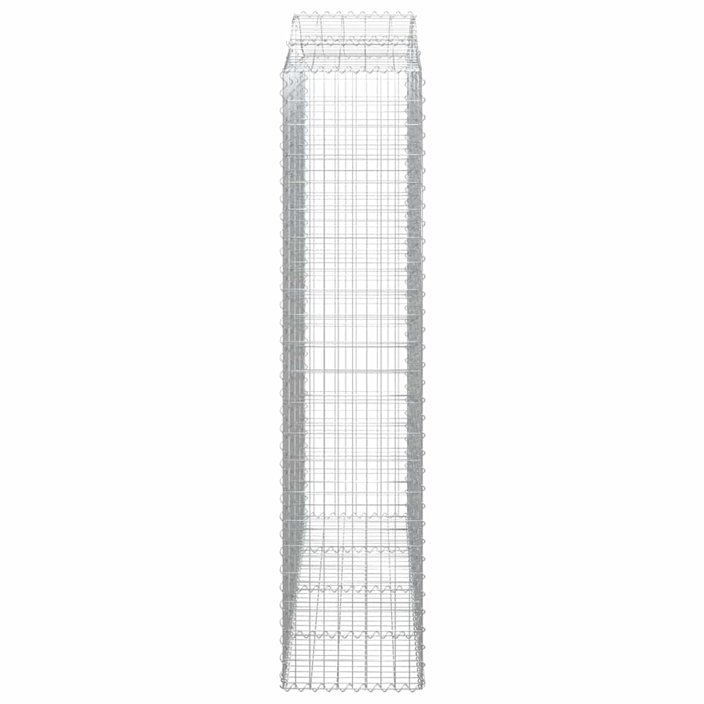 Gabionen mit Hochbogen 7 Stk. 200x50x220/240cm Verzinktes Eisen