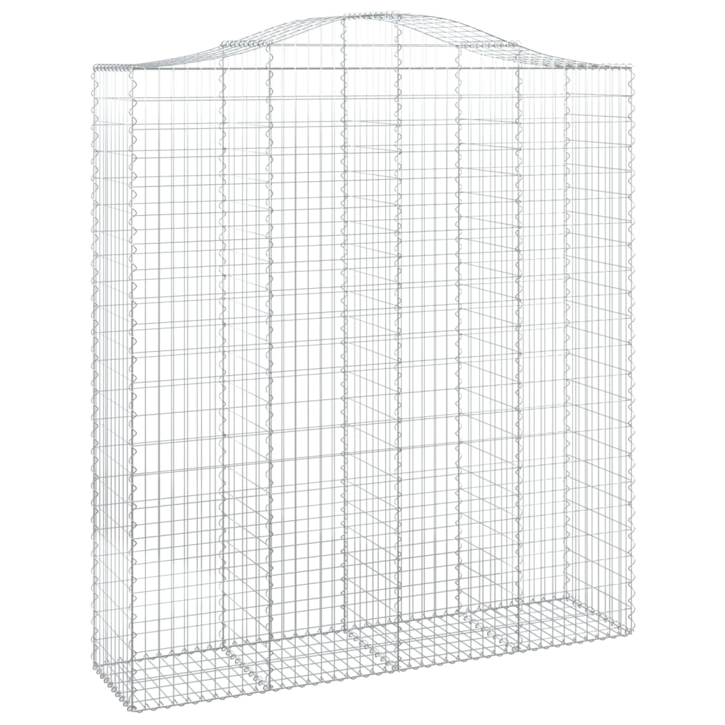 Gabionen mit Hochbogen 12Stk. 200x50x220/240cm Verzinktes Eisen