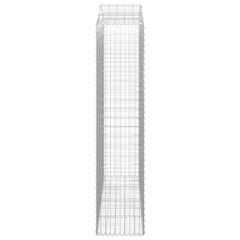 Gabionen mit Hochbogen 13Stk. 200x50x220/240cm Verzinktes Eisen