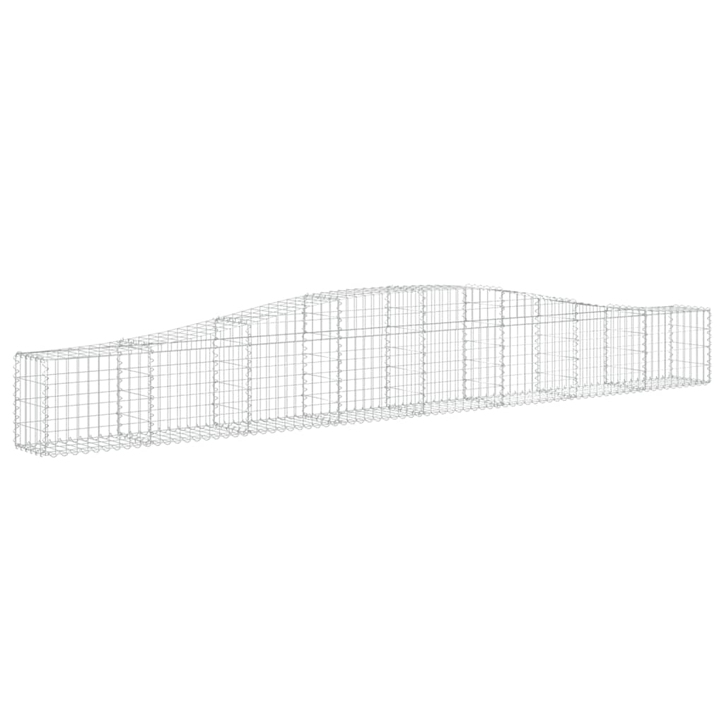 Gabionen mit Hochbogen 3 Stk. 400x30x40/60 cm Verzinktes Eisen
