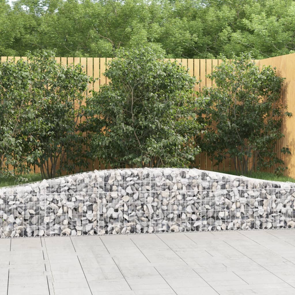 Gabionen mit Hochbogen 5 Stk. 400x30x40/60 cm Verzinktes Eisen