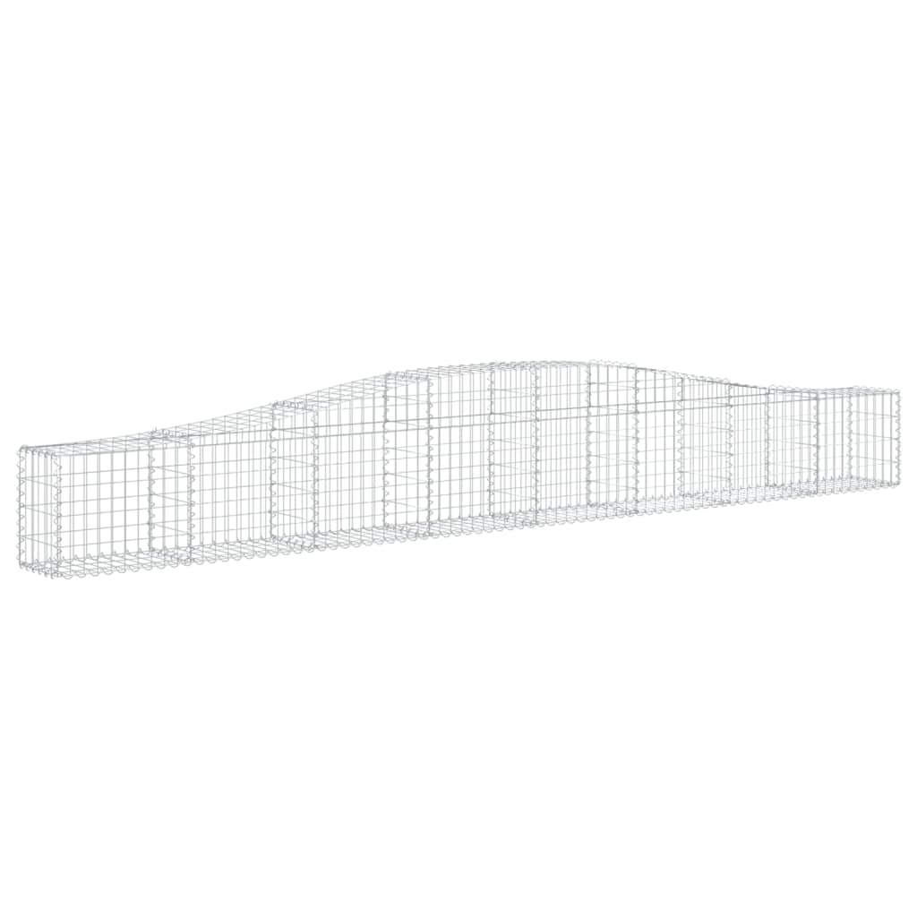 Gabionen mit Hochbogen 6 Stk. 400x30x40/60 cm Verzinktes Eisen