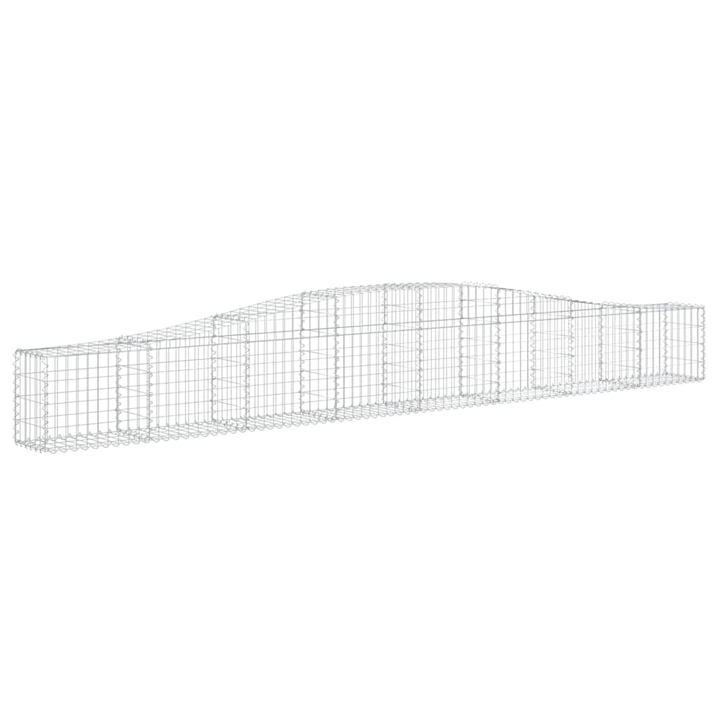 Gabionen mit Hochbogen 10 Stk. 400x30x40/60 cm Verzinktes Eisen