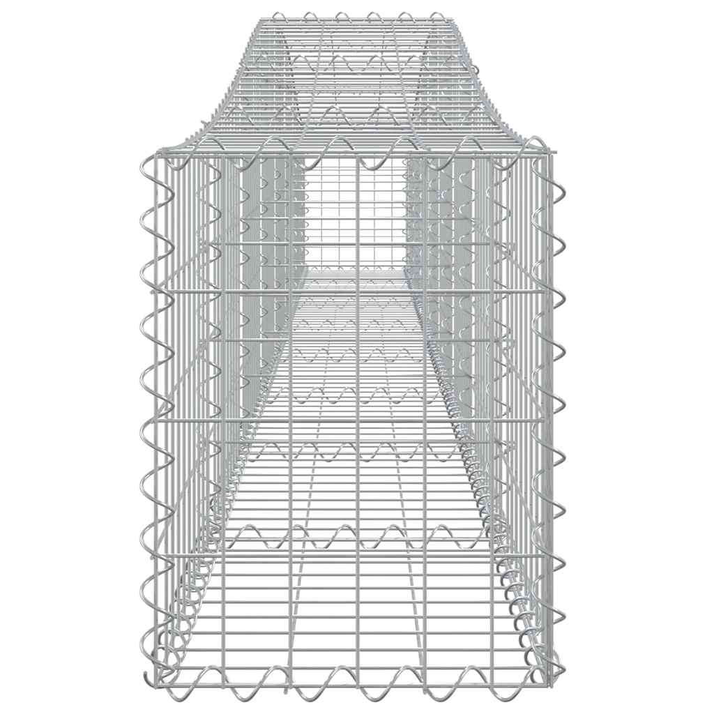 Gabionen mit Hochbogen 10 Stk. 400x30x40/60 cm Verzinktes Eisen