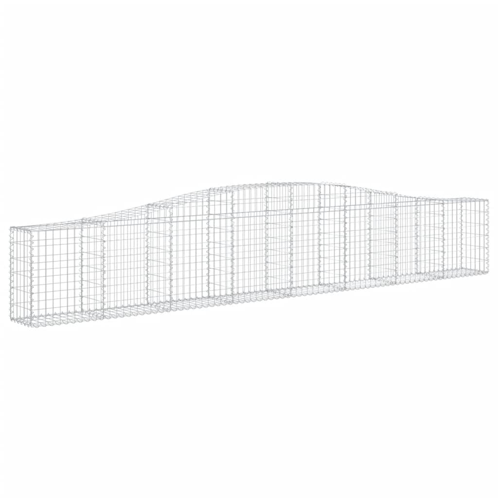 Gabionen mit Hochbogen 4 Stk. 400x30x60/80 cm Verzinktes Eisen