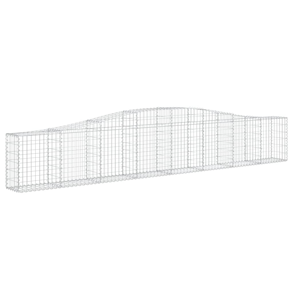 Gabionen mit Hochbogen 8 Stk. 400x30x60/80 cm Verzinktes Eisen