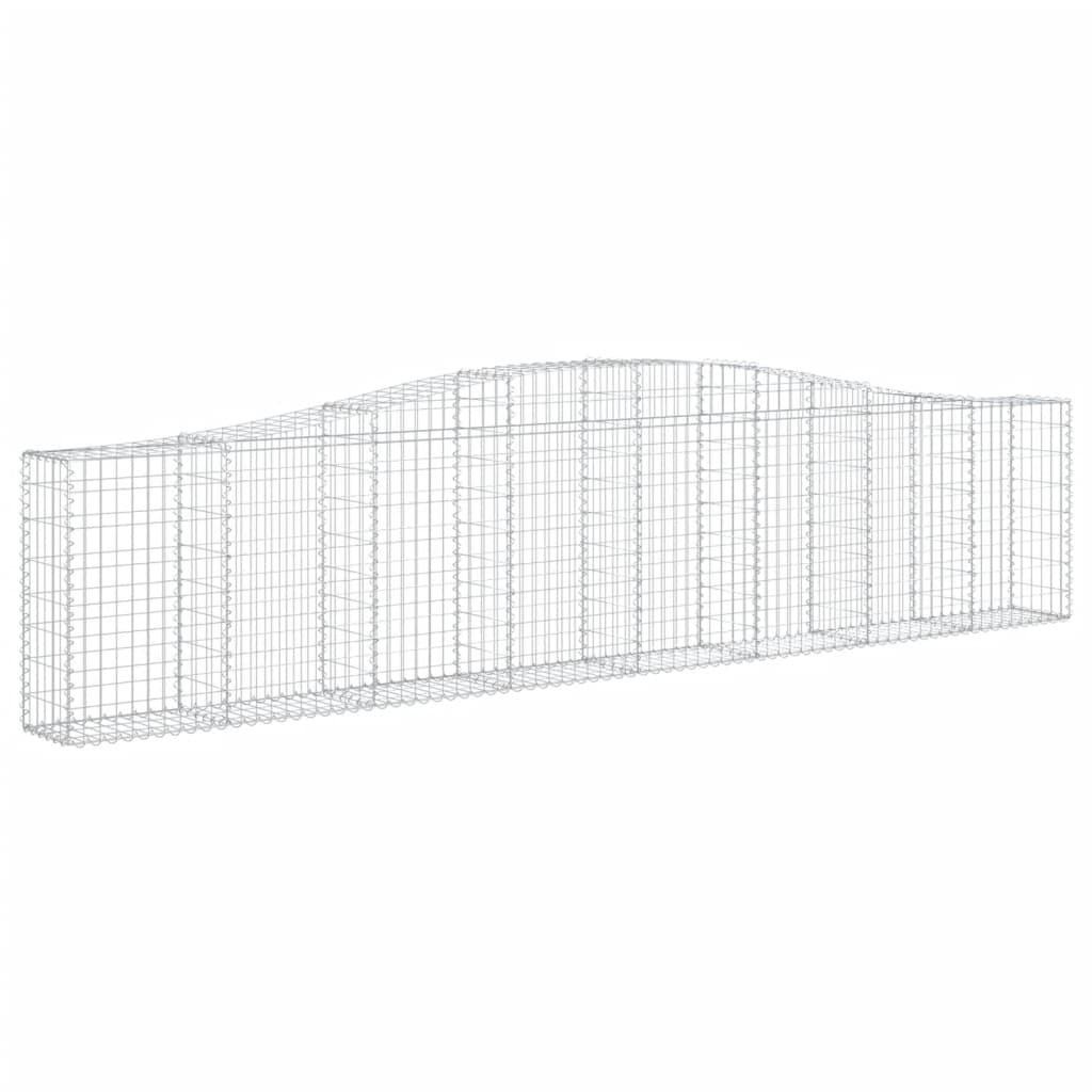 Gabionen mit Hochbogen 8 Stk. 400x30x80/100cm Verzinktes Eisen