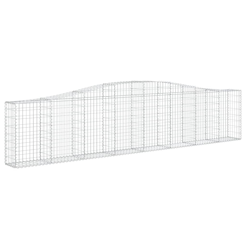Gabionen mit Hochbogen 20 Stk. 400x30x80/100cm Verzinktes Eisen