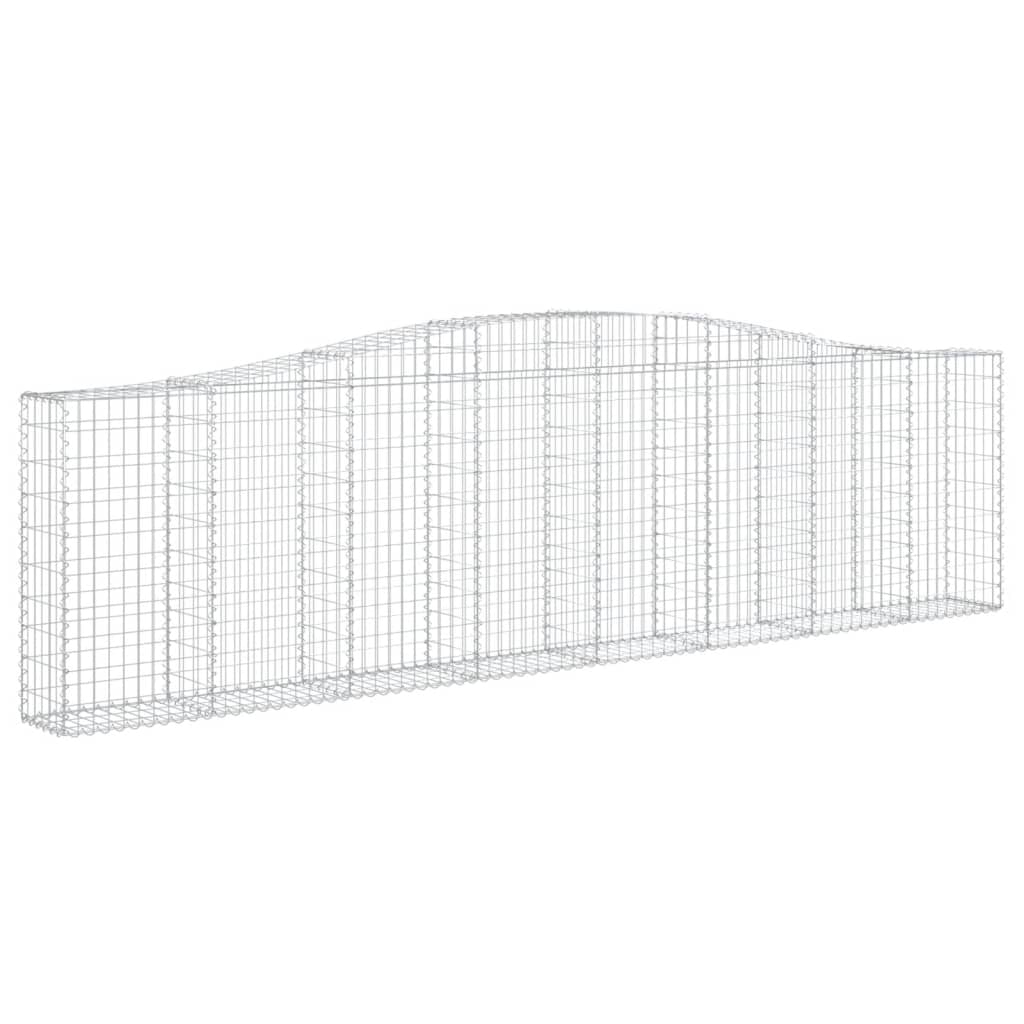 Gabionen mit Hochbogen 6 Stk. 400x30x100/120cm Verzinktes Eisen