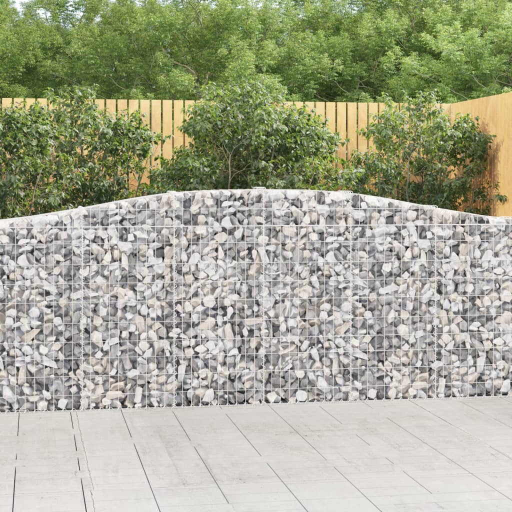 Gabionen mit Hochbogen 20Stk. 400x30x100/120cm Verzinktes Eisen
