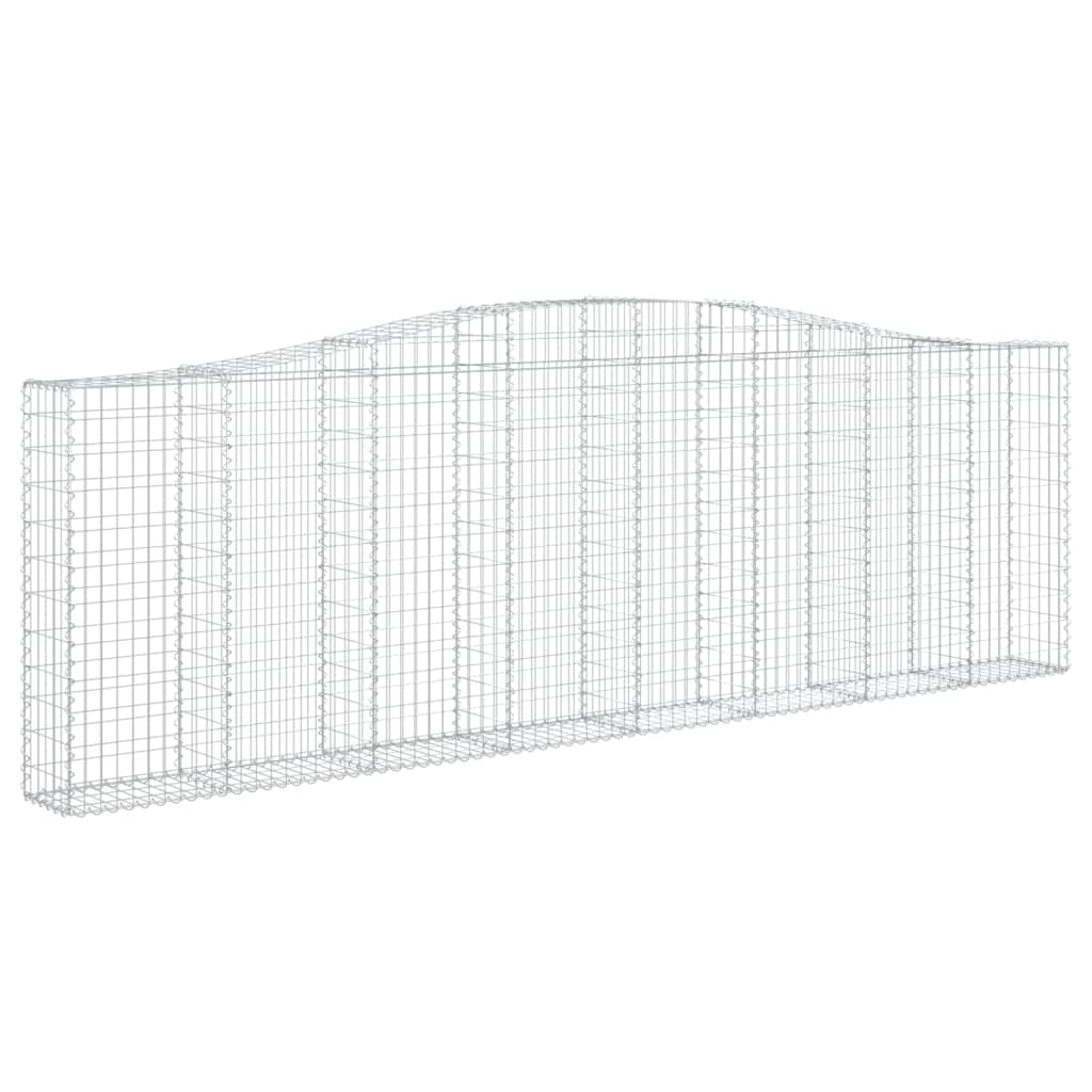 Gabionen mit Hochbogen 8 Stk. 400x30x120/140cm Verzinktes Eisen