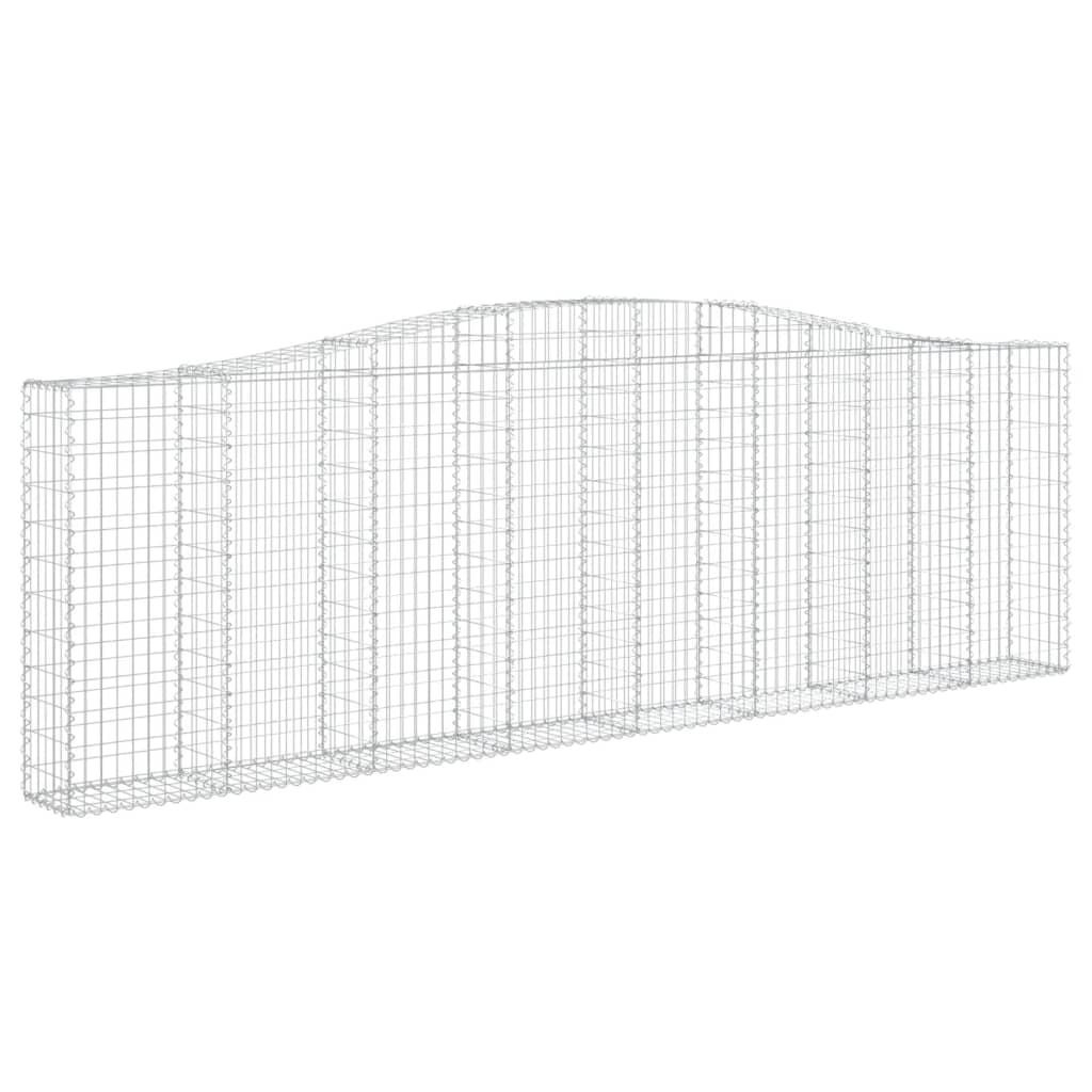 Gabionen mit Hochbogen 9 Stk. 400x30x120/140cm Verzinktes Eisen