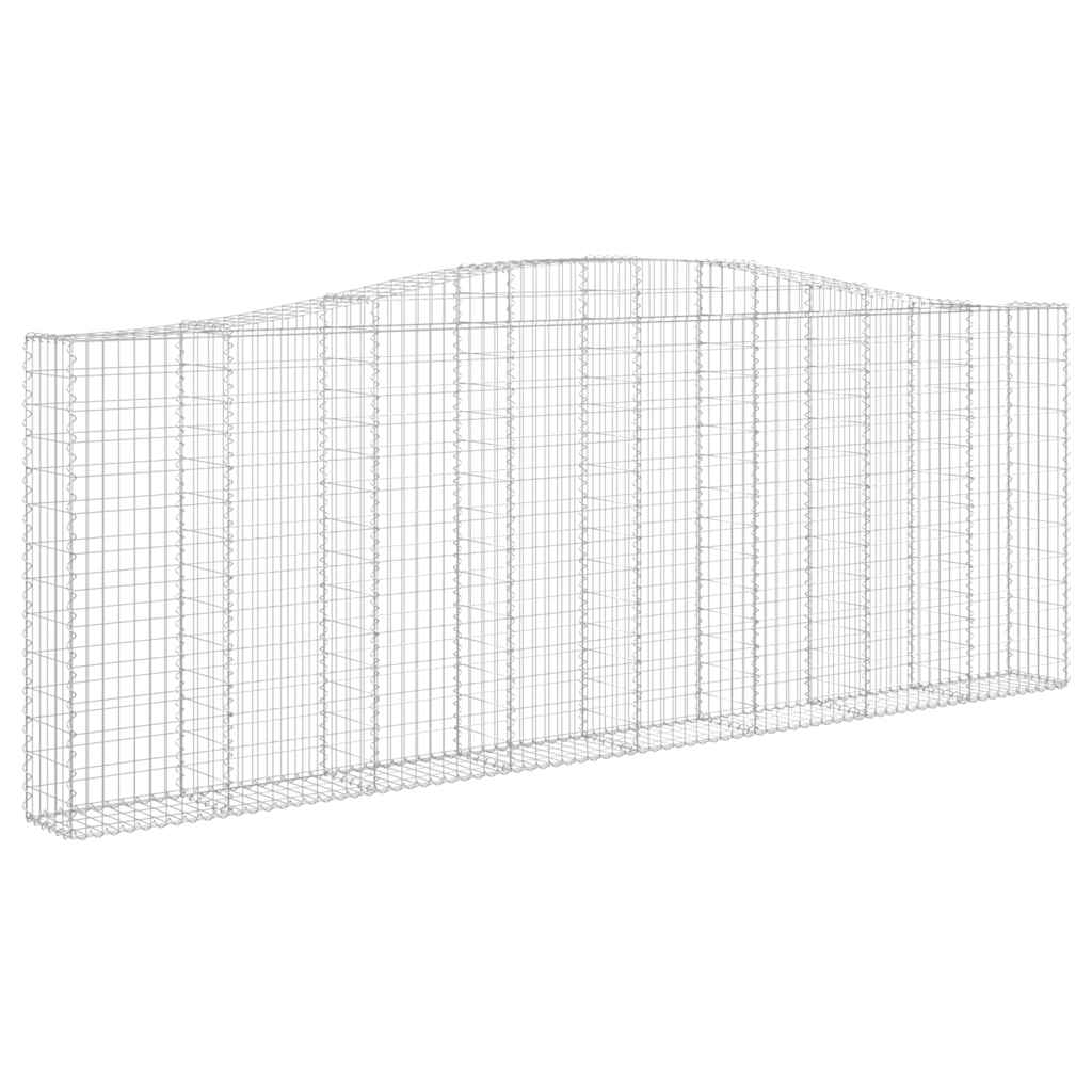 Gabionen mit Hochbogen 20Stk. 400x30x140/160cm Verzinktes Eisen