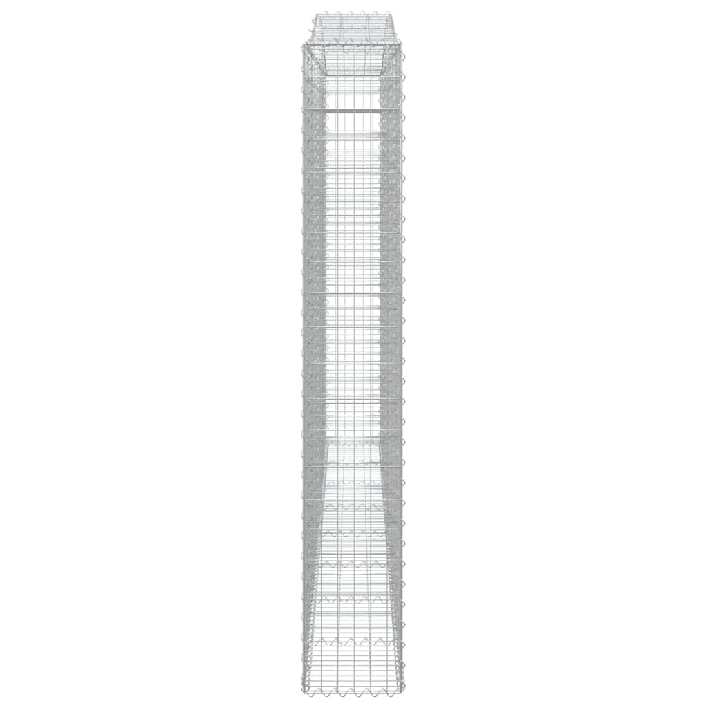 Gabionen mit Hochbogen 3 Stk. 400x30x200/220cm Verzinktes Eisen