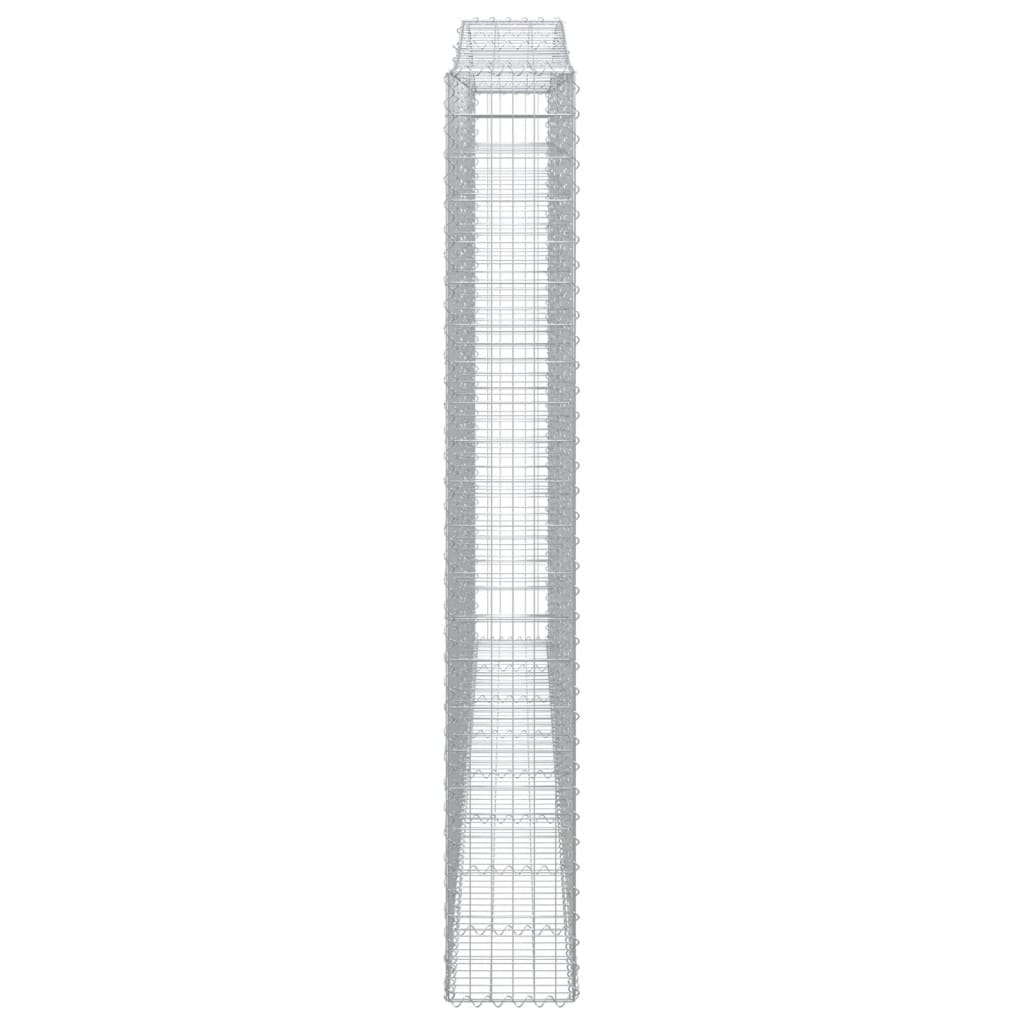 Gabionen mit Hochbogen 6 Stk. 400x30x220/240cm Verzinktes Eisen