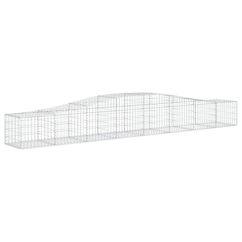 Gabionen mit Hochbogen 7 Stk. 400x50x40/60cm Verzinktes Eisen
