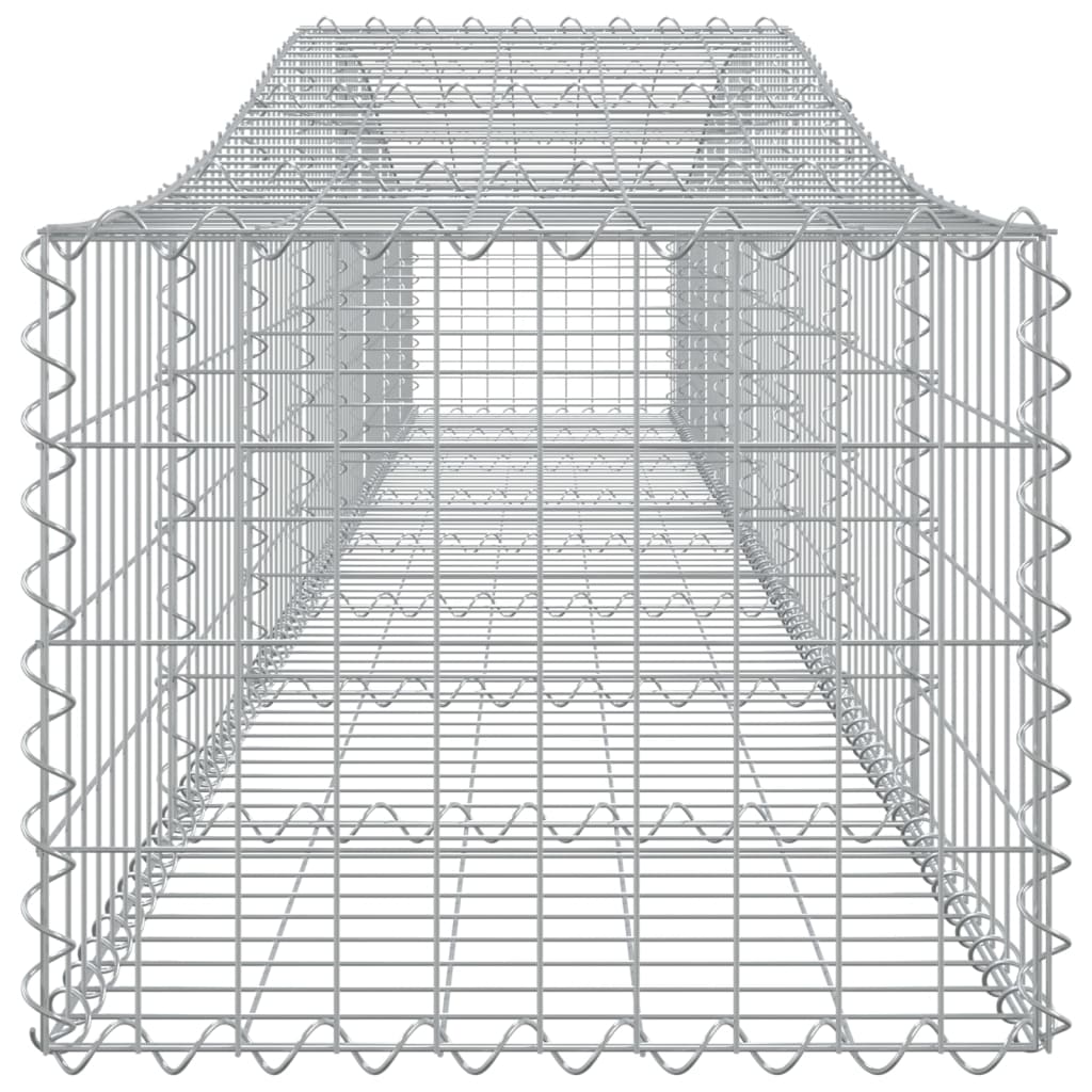 Gabionen mit Hochbogen 8 Stk. 400x50x40/60cm Verzinktes Eisen