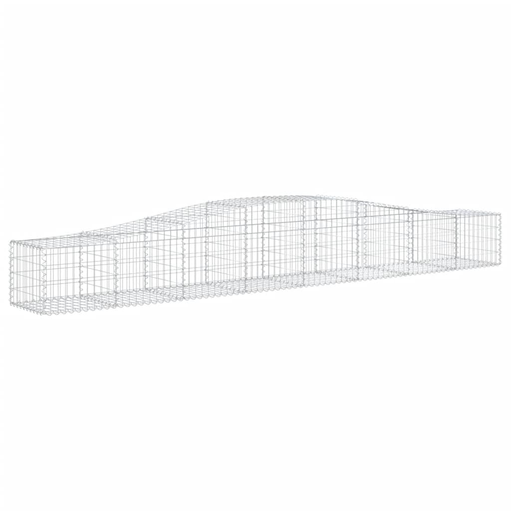Gabionen mit Hochbogen 9 Stk. 400x50x40/60cm Verzinktes Eisen