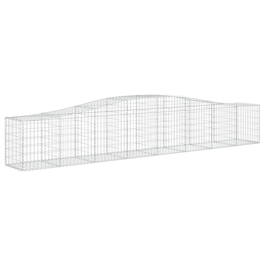 Gabionen mit Hochbogen 2 Stk. 400x50x60/80 cm Verzinktes Eisen