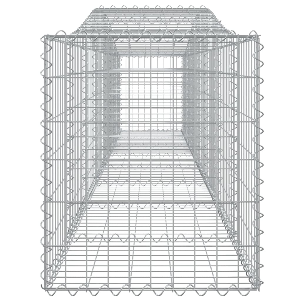 Gabionen mit Hochbogen 7 Stk. 400x50x60/80cm Verzinktes Eisen