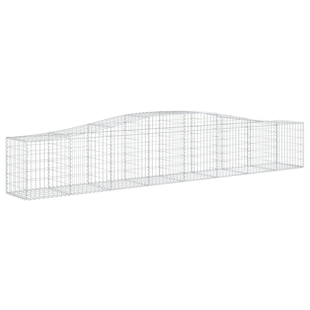 Gabionen mit Hochbogen 8 Stk. 400x50x60/80cm Verzinktes Eisen