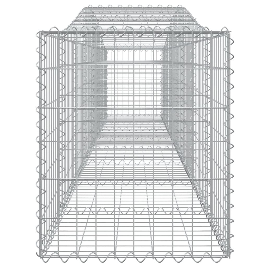 Gabionen mit Hochbogen 9 Stk. 400x50x60/80cm Verzinktes Eisen