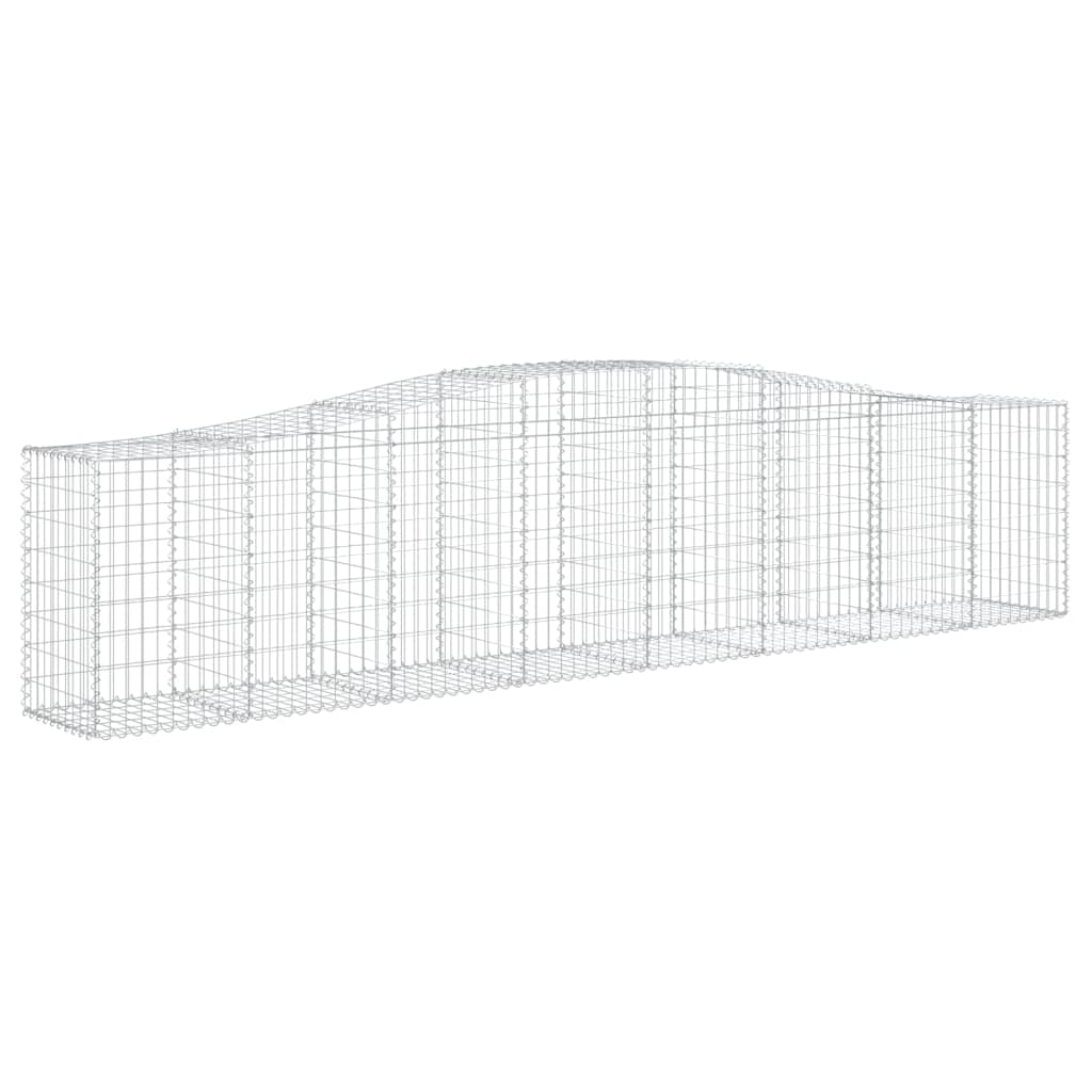Gabionen mit Hochbogen 6 Stk. 400x50x80/100cm Verzinktes Eisen