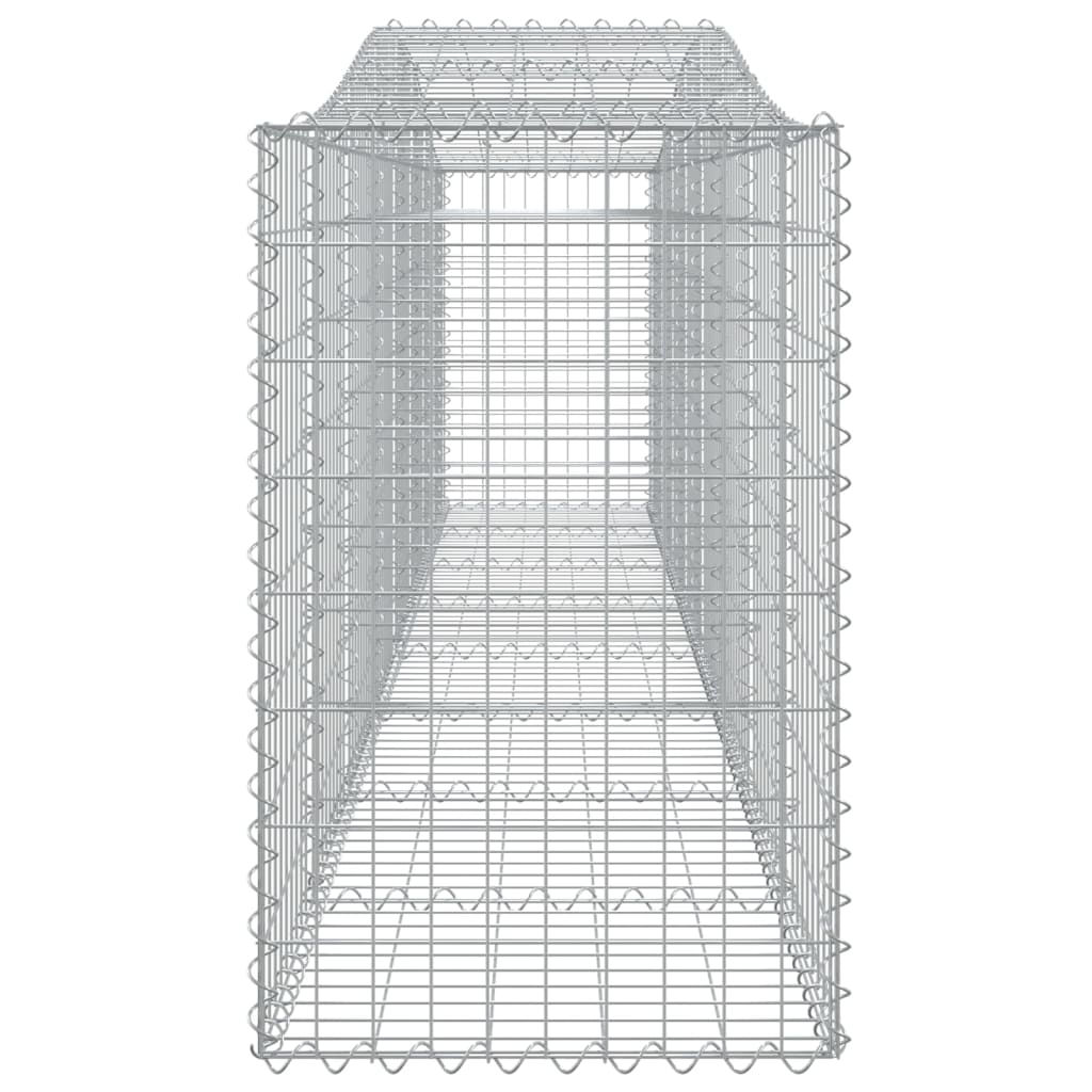 Gabionen mit Hochbogen 8 Stk. 400x50x80/100cm Verzinktes Eisen