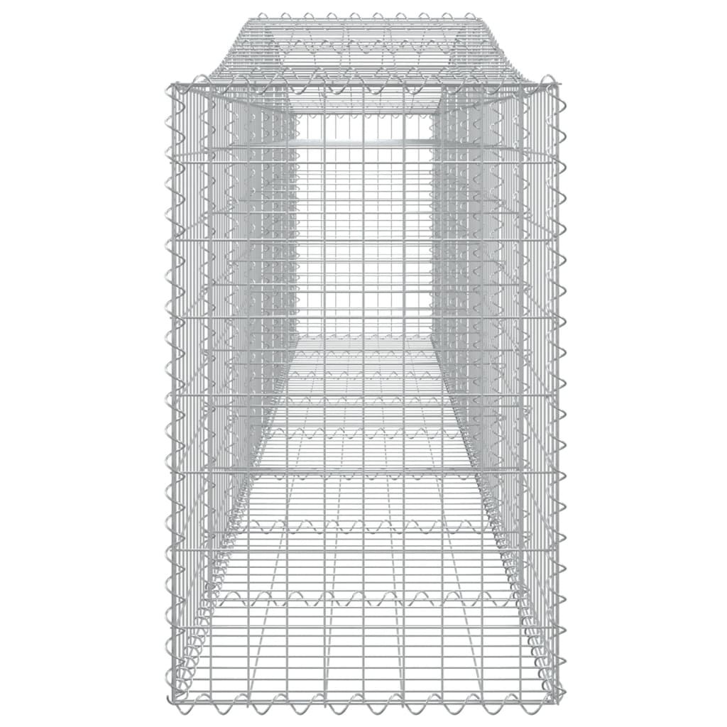 Gabionen mit Hochbogen 10 Stk. 400x50x80/100cm Verzinktes Eisen