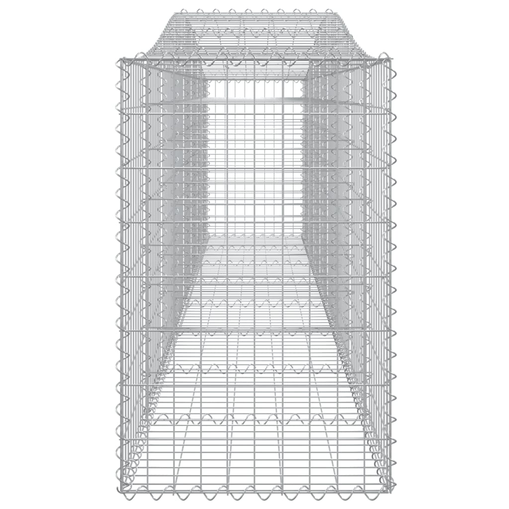 Gabionen mit Hochbogen 25 Stk. 400x50x80/100cm Verzinktes Eisen