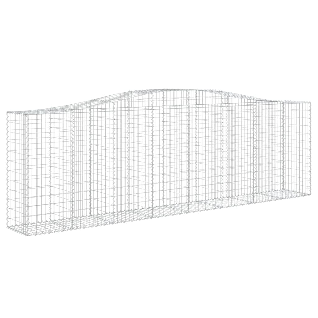 Gabionen mit Hochbogen 7 Stk. 400x50x120/140cm Verzinktes Eisen