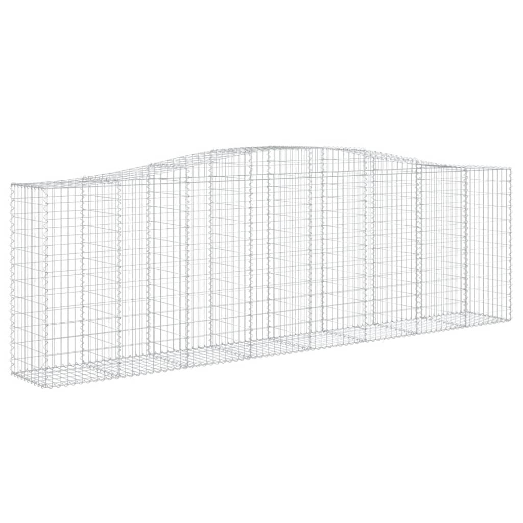 Gabionen mit Hochbogen 20 Stk 400x50x120/140cm Verzinktes Eisen
