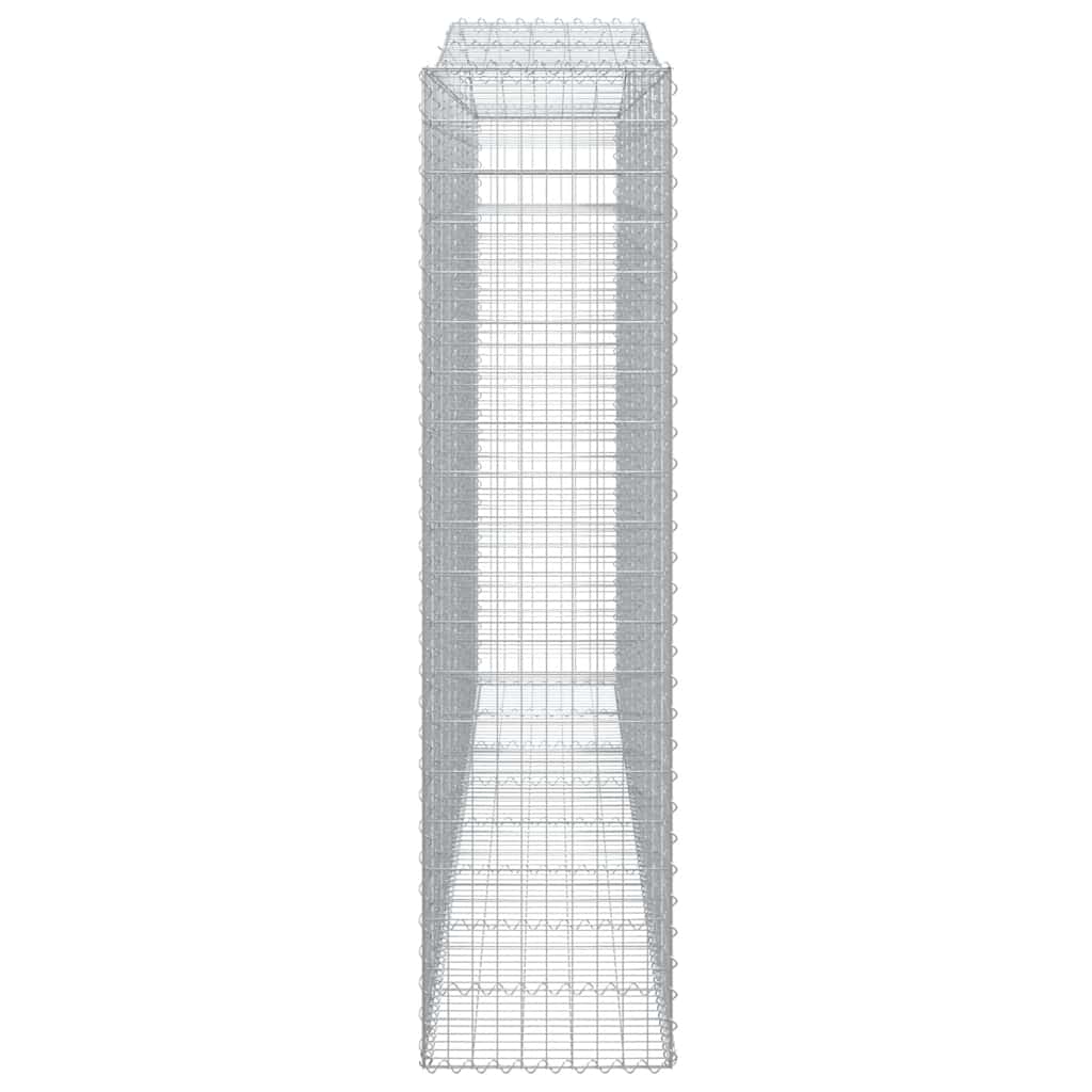 Gabionen mit Hochbogen 9 Stk. 400x50x200/220cm Verzinktes Eisen