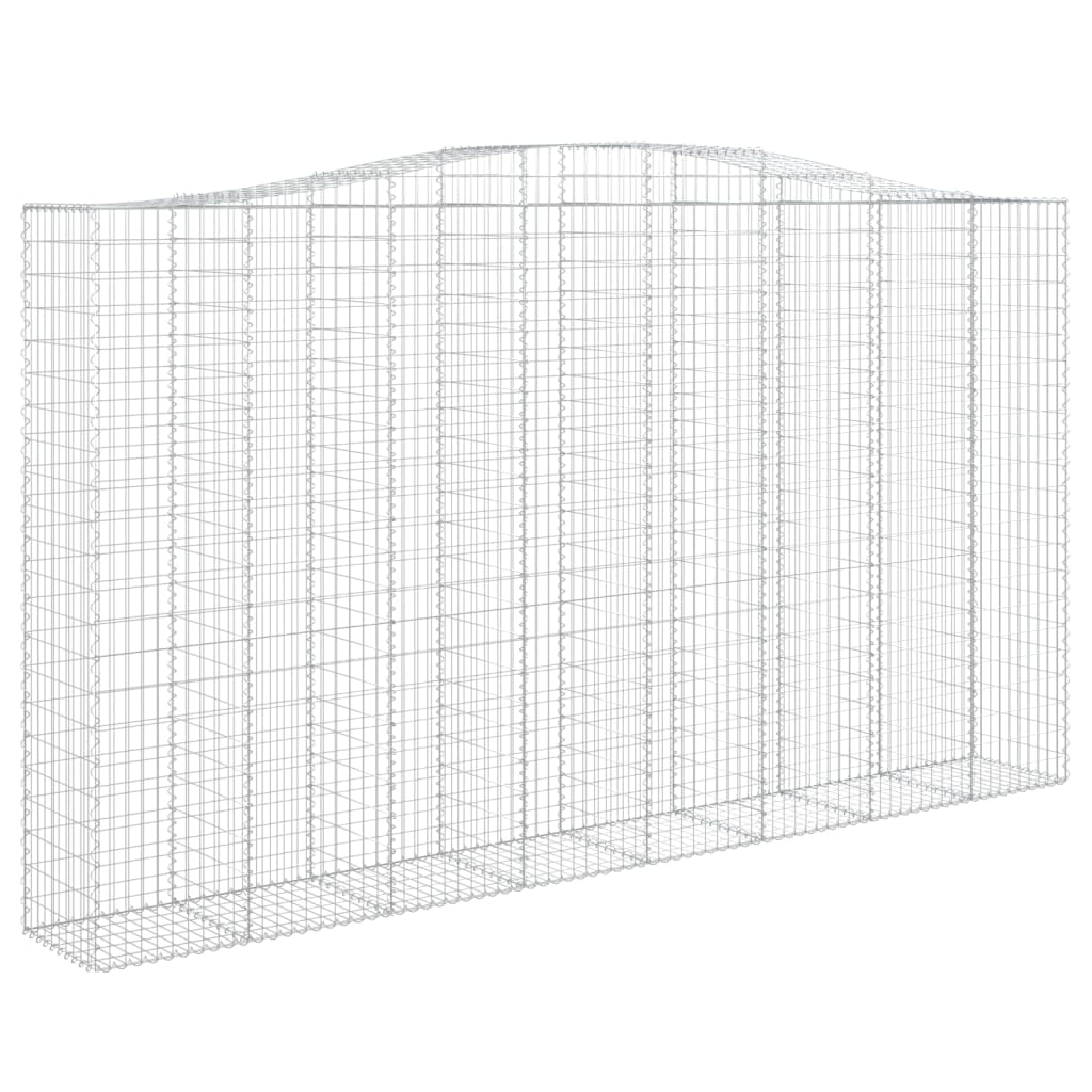 Gabionen mit Hochbogen 9 Stk. 400x50x220/240cm Verzinktes Eisen