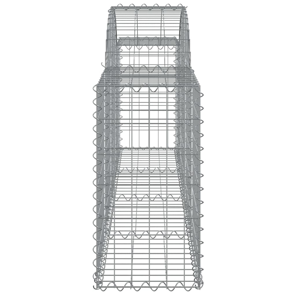 Gabionen mit Hochbogen 4 Stk. 200x30x60/80 cm Verzinktes Eisen