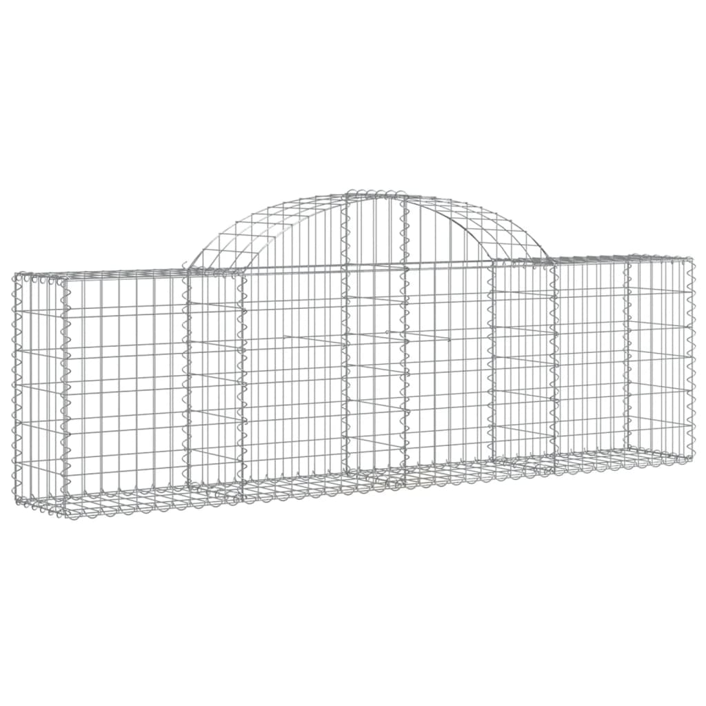 Gabionen mit Hochbogen 5 Stk. 200x30x60/80 cm Verzinktes Eisen