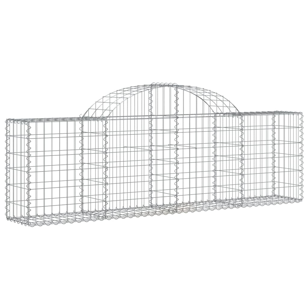 Gabionen mit Hochbogen 6 Stk. 200x30x60/80 cm Verzinktes Eisen