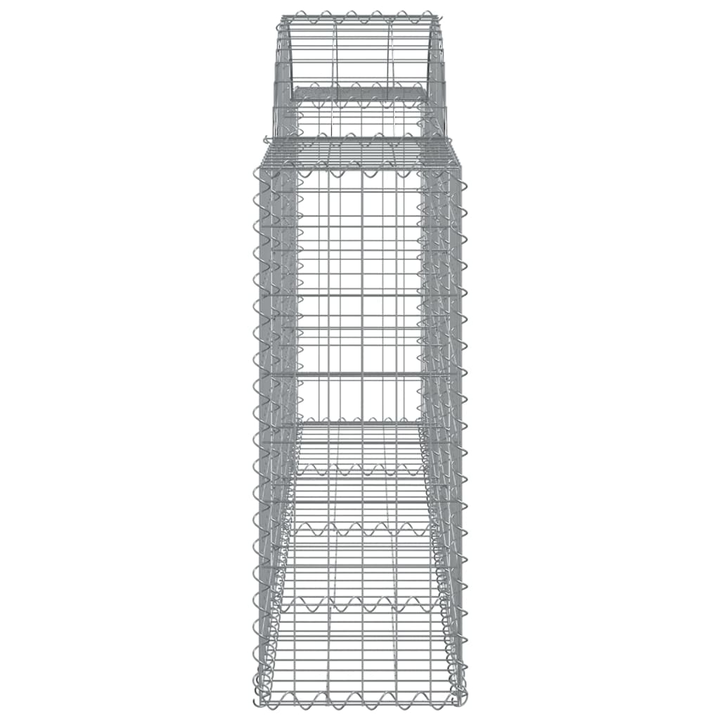 Gabionen mit Hochbogen 9 Stk. 200x30x80/100 cm Verzinktes Eisen