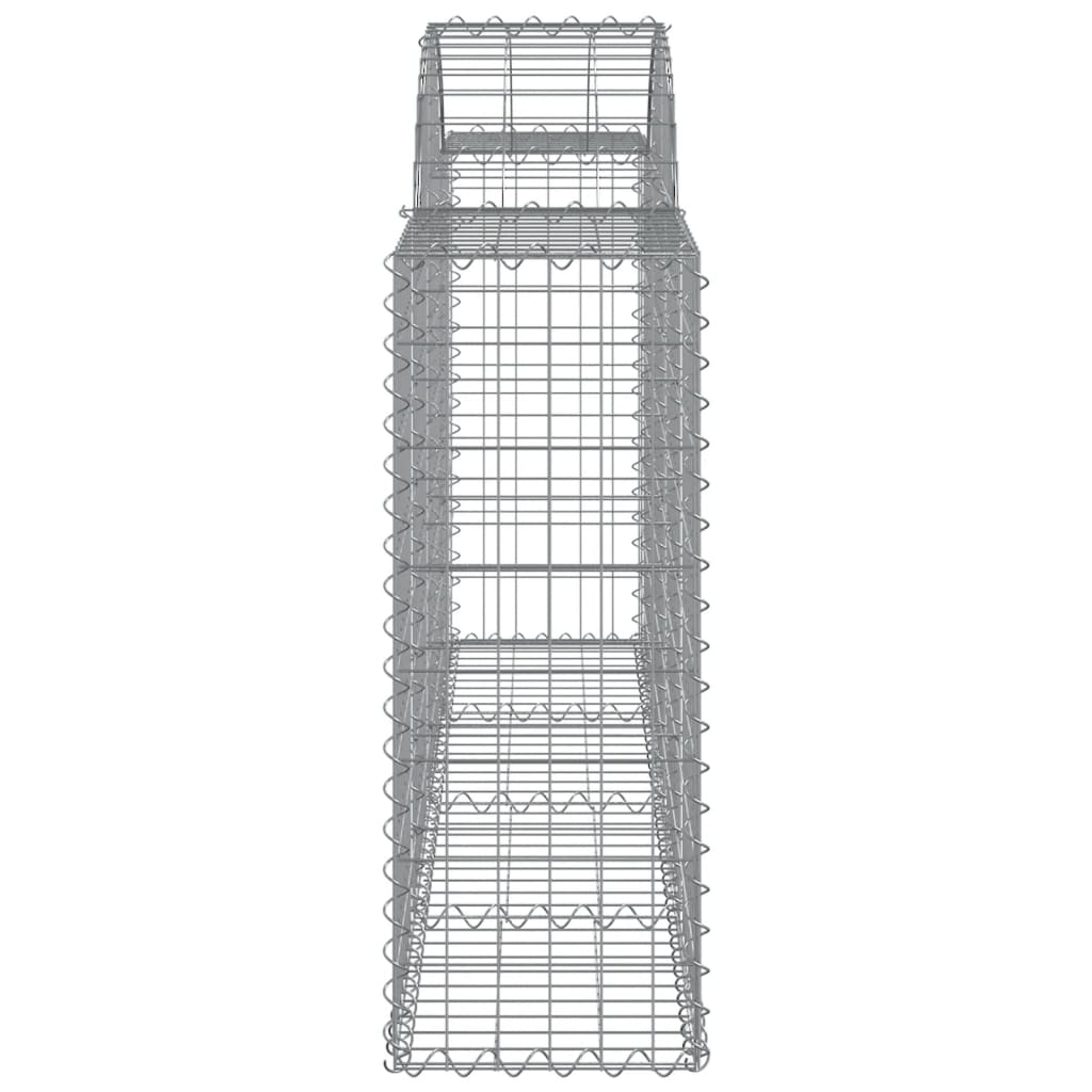 Gabionen mit Hochbogen 13 Stk. 200x30x80/100cm Verzinktes Eisen