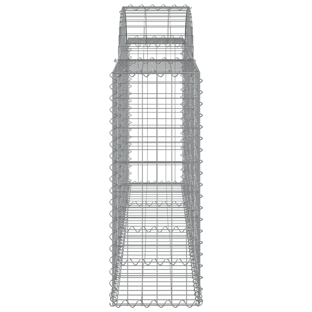 Gabionen mit Hochbogen 14 Stk. 200x30x80/100cm Verzinktes Eisen