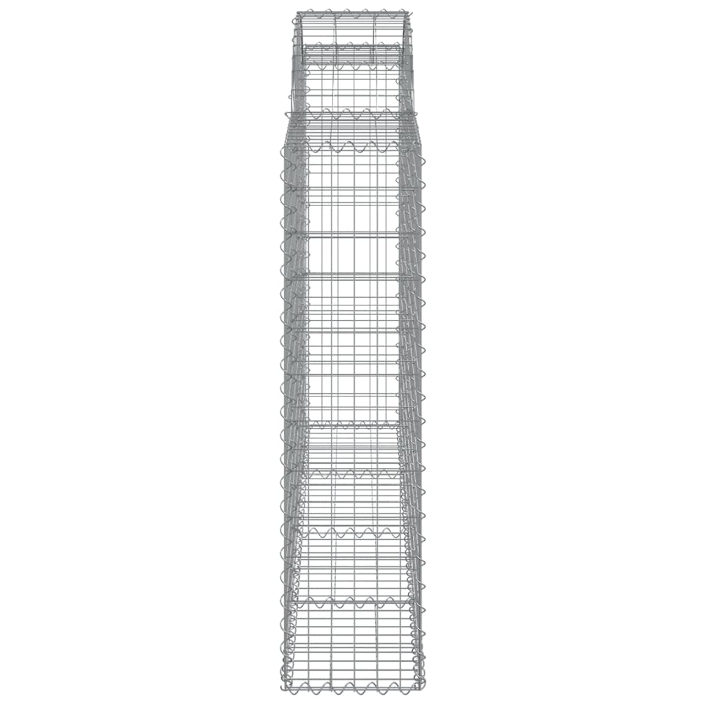 Gabionen mit Hochbogen 2 Stk. 200x30x120/140cm Verzinktes Eisen