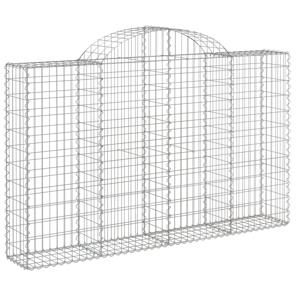 Gabionen mit Hochbogen 4 Stk. 200x30x120/140cm Verzinktes Eisen