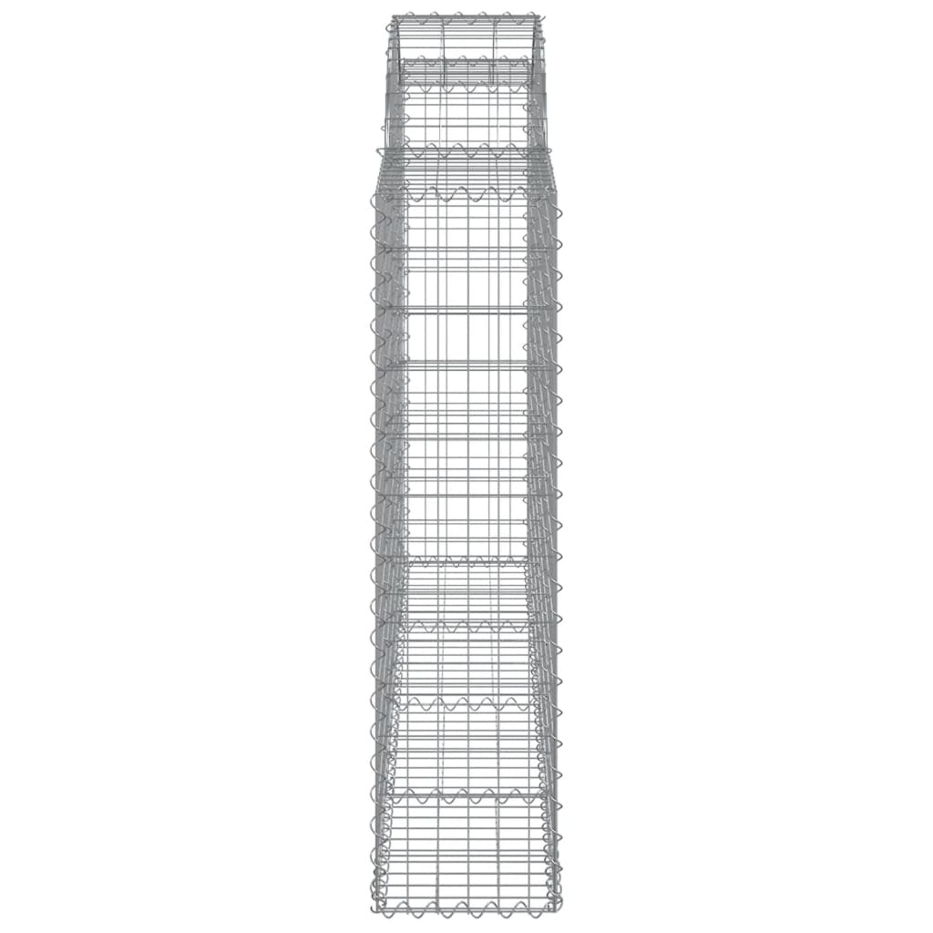 Gabionen mit Hochbogen 5 Stk. 200x30x120/140cm Verzinktes Eisen