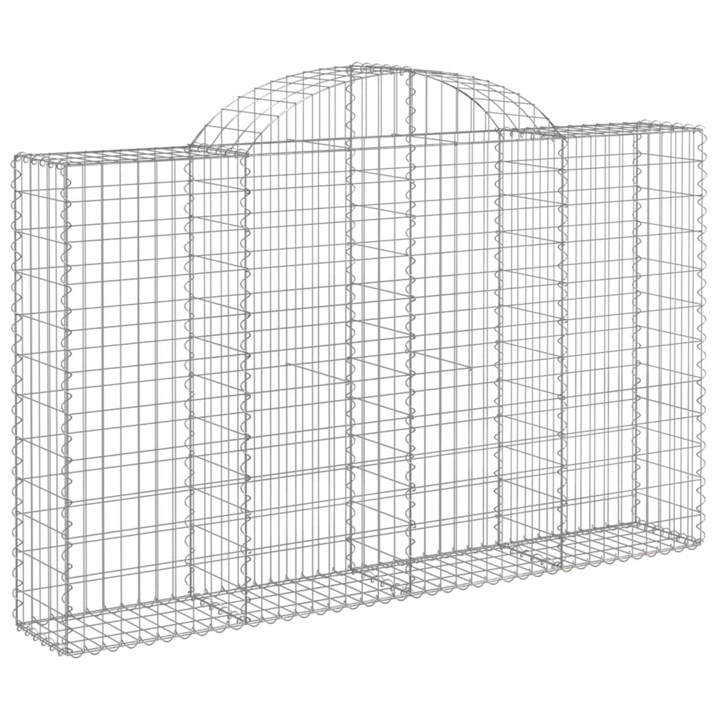 Gabionen mit Hochbogen 6 Stk. 200x30x120/140cm Verzinktes Eisen