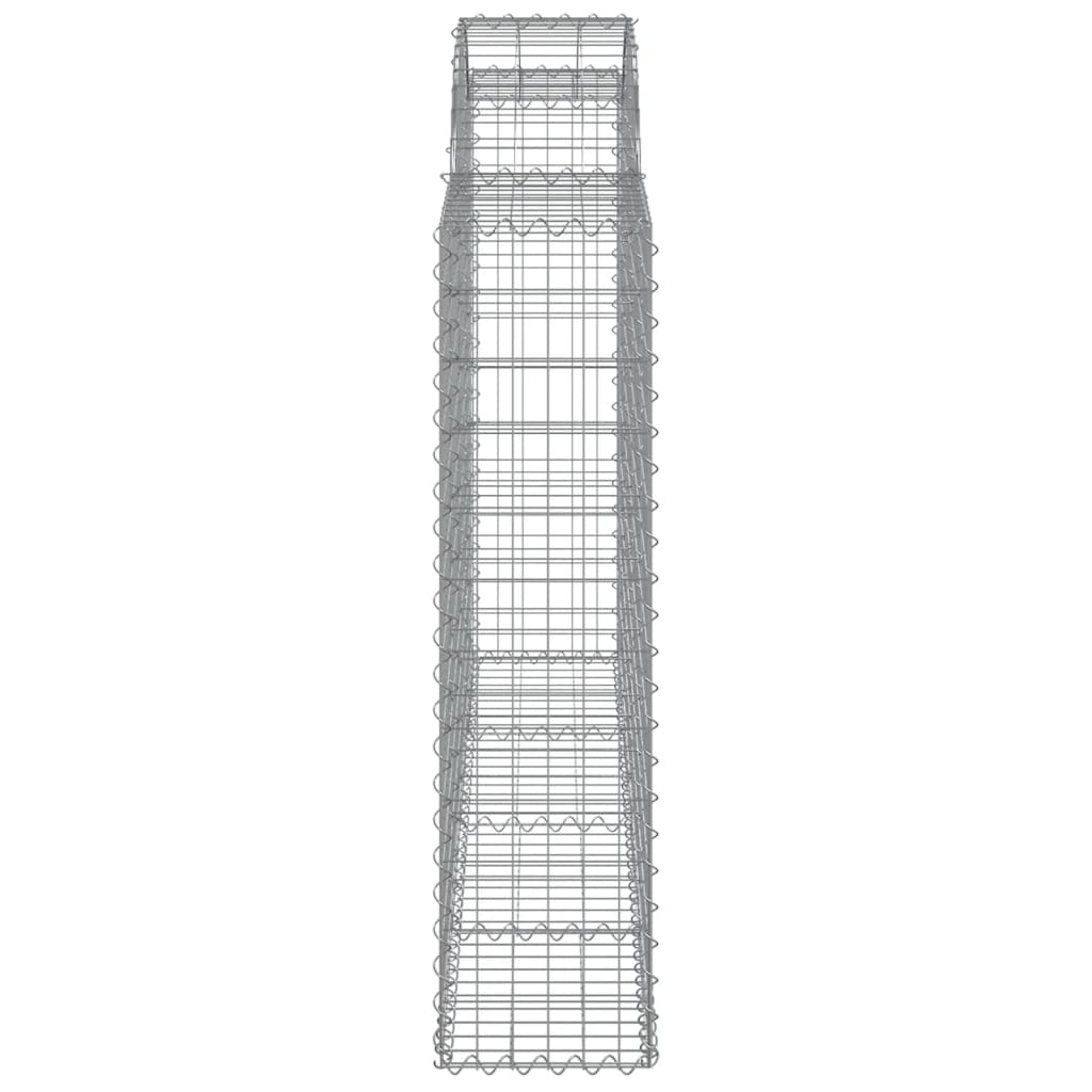 Gabionen mit Hochbogen 6 Stk. 200x30x120/140cm Verzinktes Eisen
