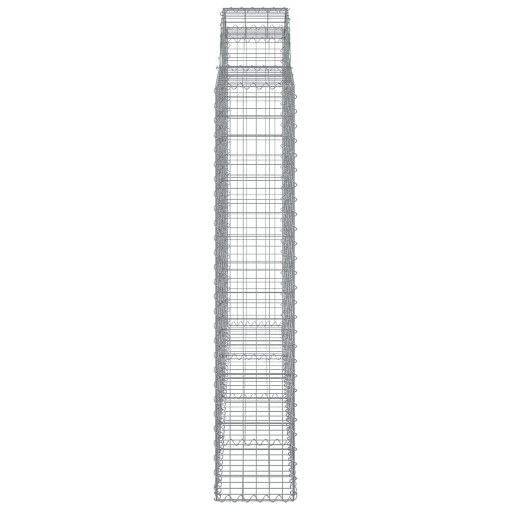 Gabionen mit Hochbogen 5 Stk. 200x30x160/180cm Verzinktes Eisen