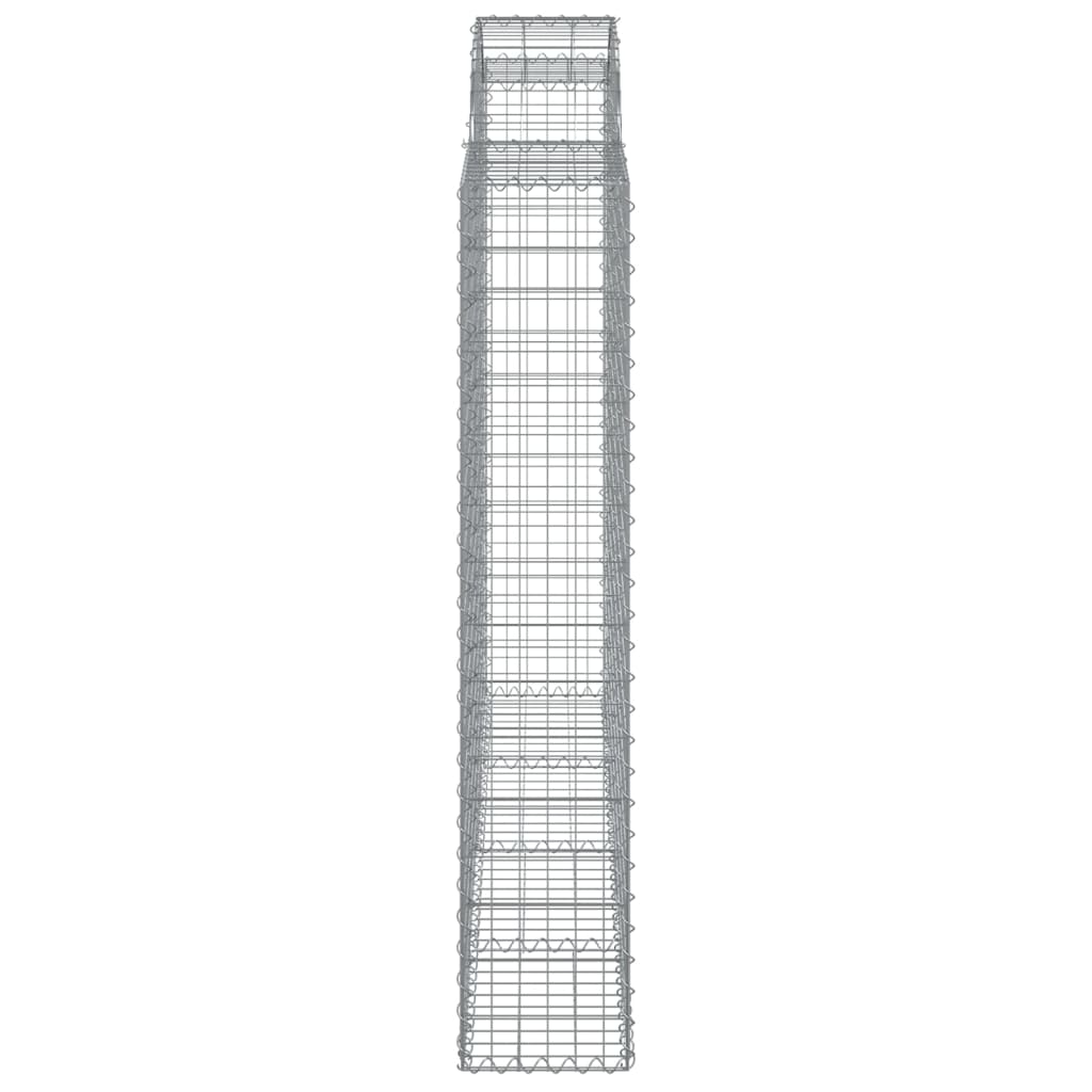 Gabionen mit Hochbogen 7 Stk. 200x30x160/180cm Verzinktes Eisen