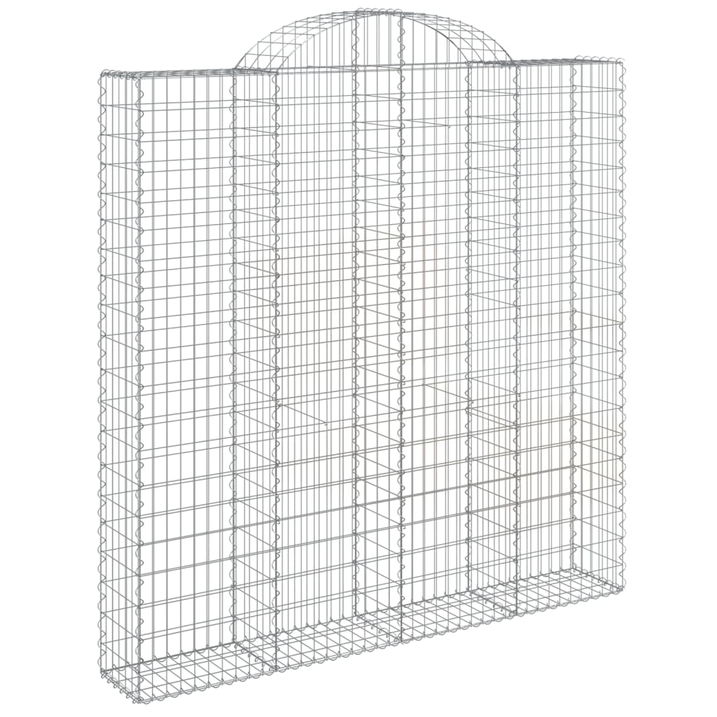 Gabionen mit Hochbogen 14 Stk 200x30x200/220cm Verzinktes Eisen
