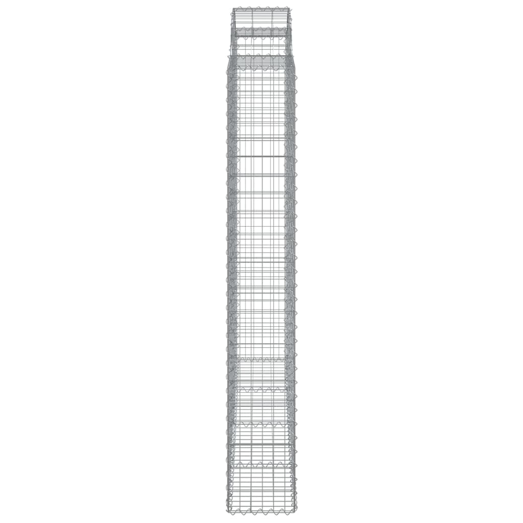 Gabionen mit Hochbogen 14 Stk 200x30x200/220cm Verzinktes Eisen
