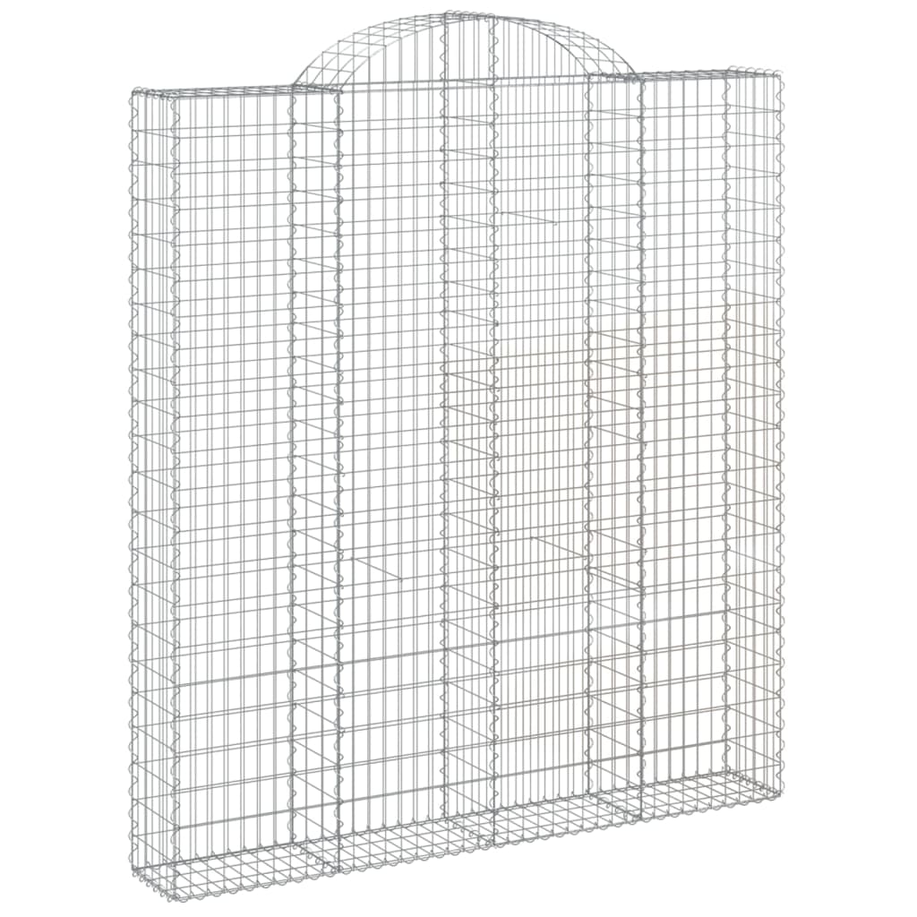 Gabionen mit Hochbogen 7 Stk. 200x30x220/240cm Verzinktes Eisen